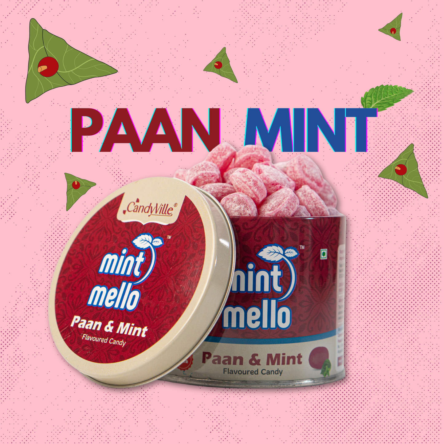 CandyVille MintMello Paan & Mint Candy Tin 340g | Pan Candy