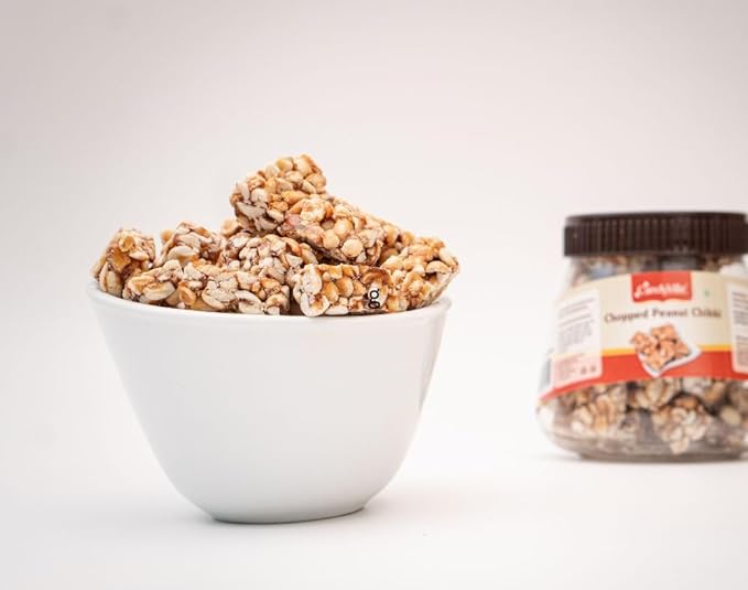 CandyVille Peanut Chikki Jars Combo 500g - Each of Chopped Peanut Chikki and Crushed Peanut Chikki Jar (250g x 2 units)