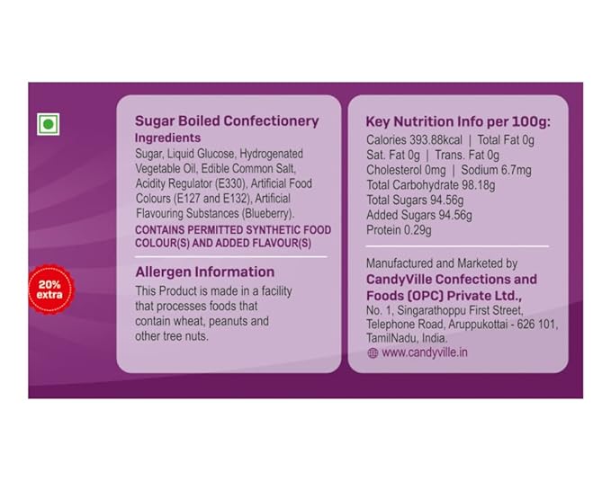 CandyVille FrootFab Blueberry Candy Jar 400g