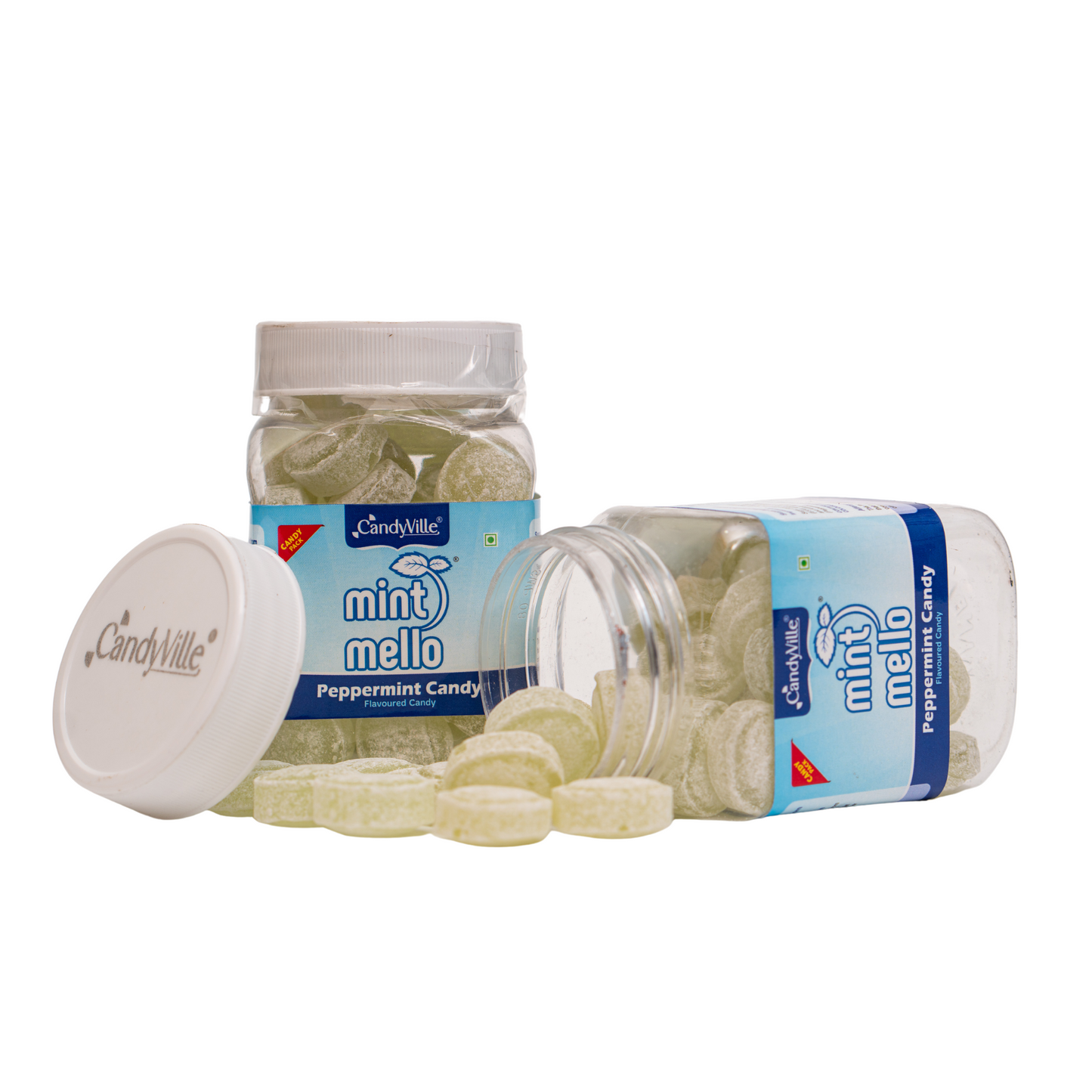 CandyVille MintMello Peppermint Candy 150g Jar - Wholesale Box of 12