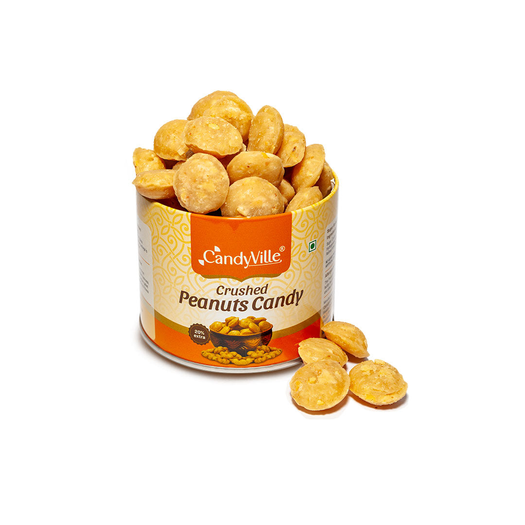 CandyVille Crushed Peanut Candy Tin 340g | Peanut & Sugar Brittles