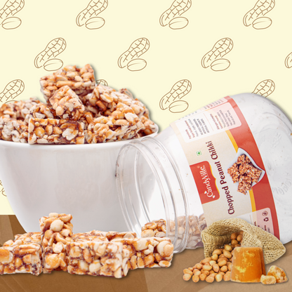 CandyVille Chopped Peanut Chikki Jar | Kovilpatti Kadalai Mittai Jar | 500g (250g x 2 units)