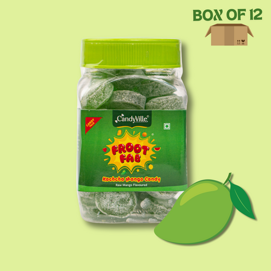 CandyVille FrootFab Kaccha Mango Candy 150g Jar - Wholesale Box of 12