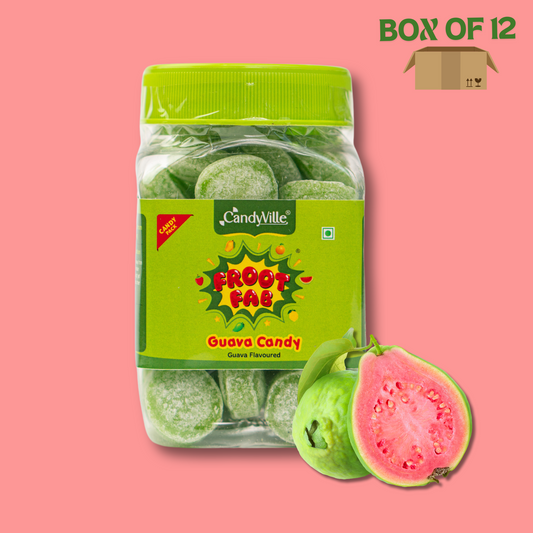 CandyVille FrootFab Guava Candy 150g Jar - Wholesale Box of 12