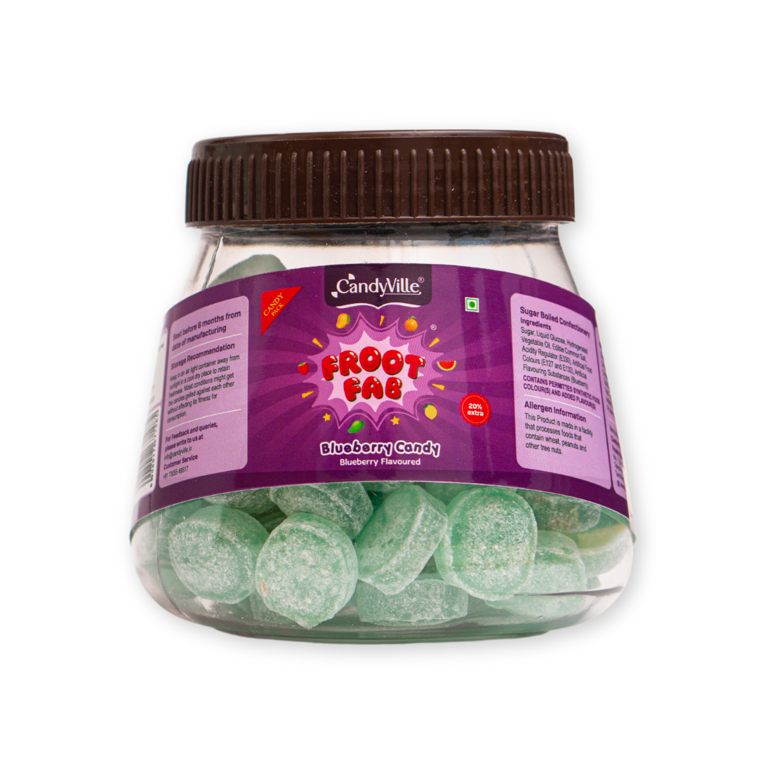 CandyVille FrootFab Blueberry Candy Jar 400g