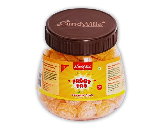CandyVille FrootFab Pineapple Candy Jar 400g
