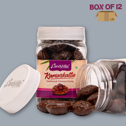 CandyVille Kamarkattu / Kalkona Coconut & Jaggery Candy Jar - Wholesale Box of 12