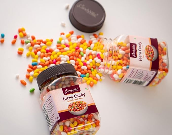 CandyVille Mukhwas Jeera Candy / Seeraga Mittai 150g Jar - Wholesale Box of 12