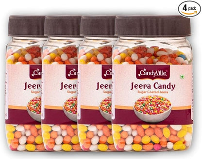 CandyVille Mukhwas Jeera Candy - Sugar Coated Jeera - Seeraga Mittai 600g (150g x 4 units)