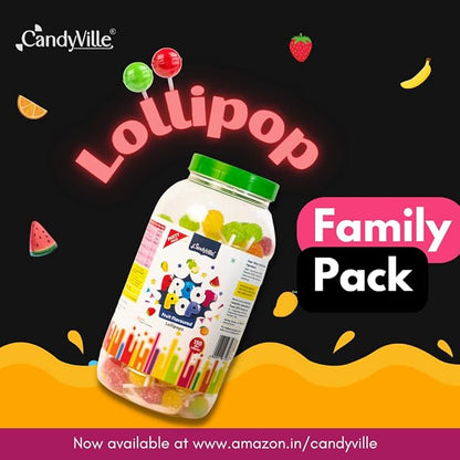 CandyVille FrootPop Sugar Coated Lollipops - Assorted Fruit Flavours - Not Individually wrapped - 150 Pieces