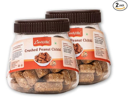 CandyVille Crushed Peanut Chikki Jar | Kovilpatti Koko Mittai Jar | 500g (250g x 2 units)