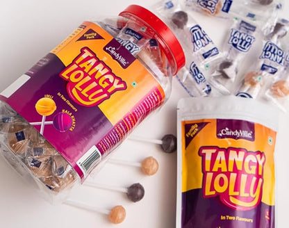 CandyVille TangyLolly Imli & Kala Khatta Flavored Lollipops 50 Pieces (600g)