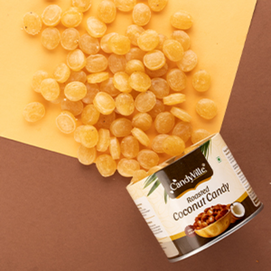 CandyVille Roasted Coconut Candy Tin 340g | Coconut Toffee brittle