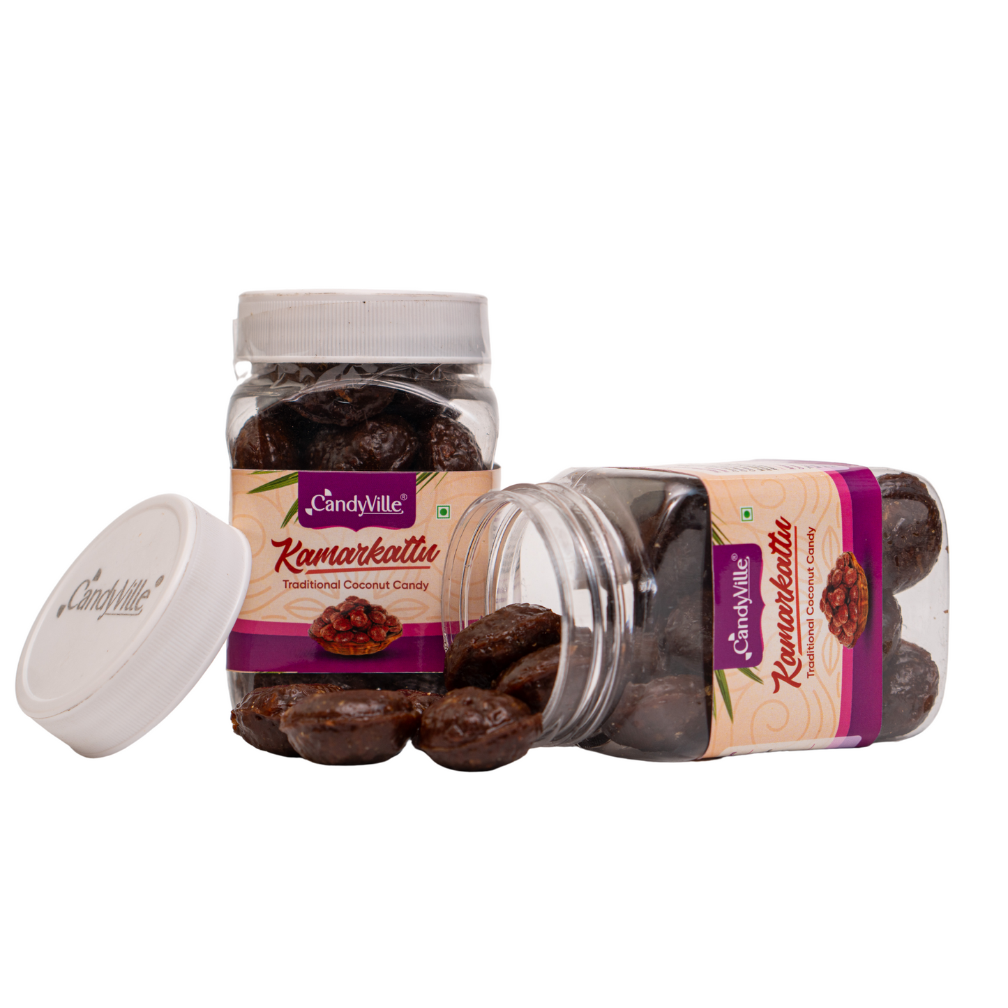 CandyVille Kamarkattu / Kalkona Coconut & Jaggery Candy Jar - Wholesale Box of 12