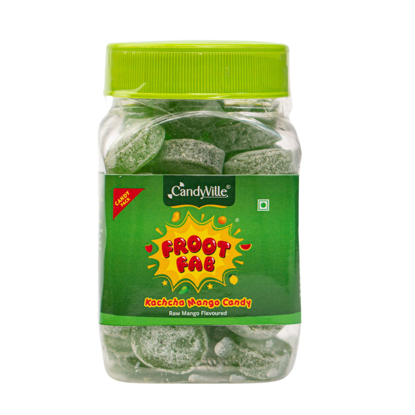 CandyVille FrootFab Kaccha Mango Candy 150g Jar - Wholesale Box of 12