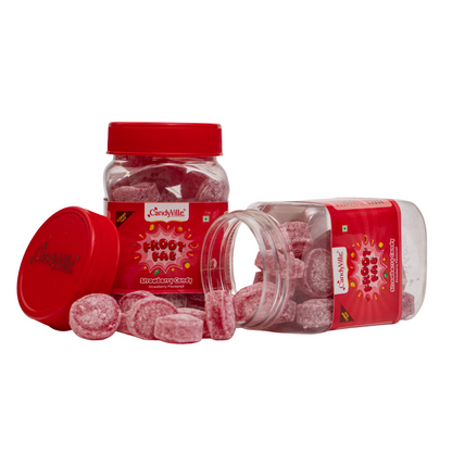 CandyVille FrootFab Strawberry Candy 150g Jar - Wholesale Box of 12