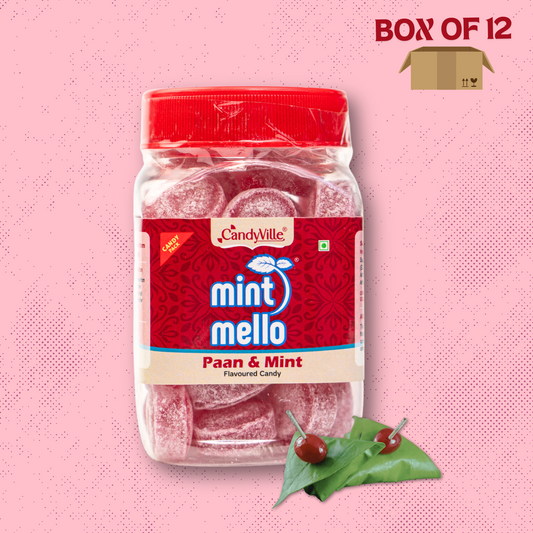 CandyVille MintMello Paan & Mint Candy 150g Jar - Wholesale Box of 12