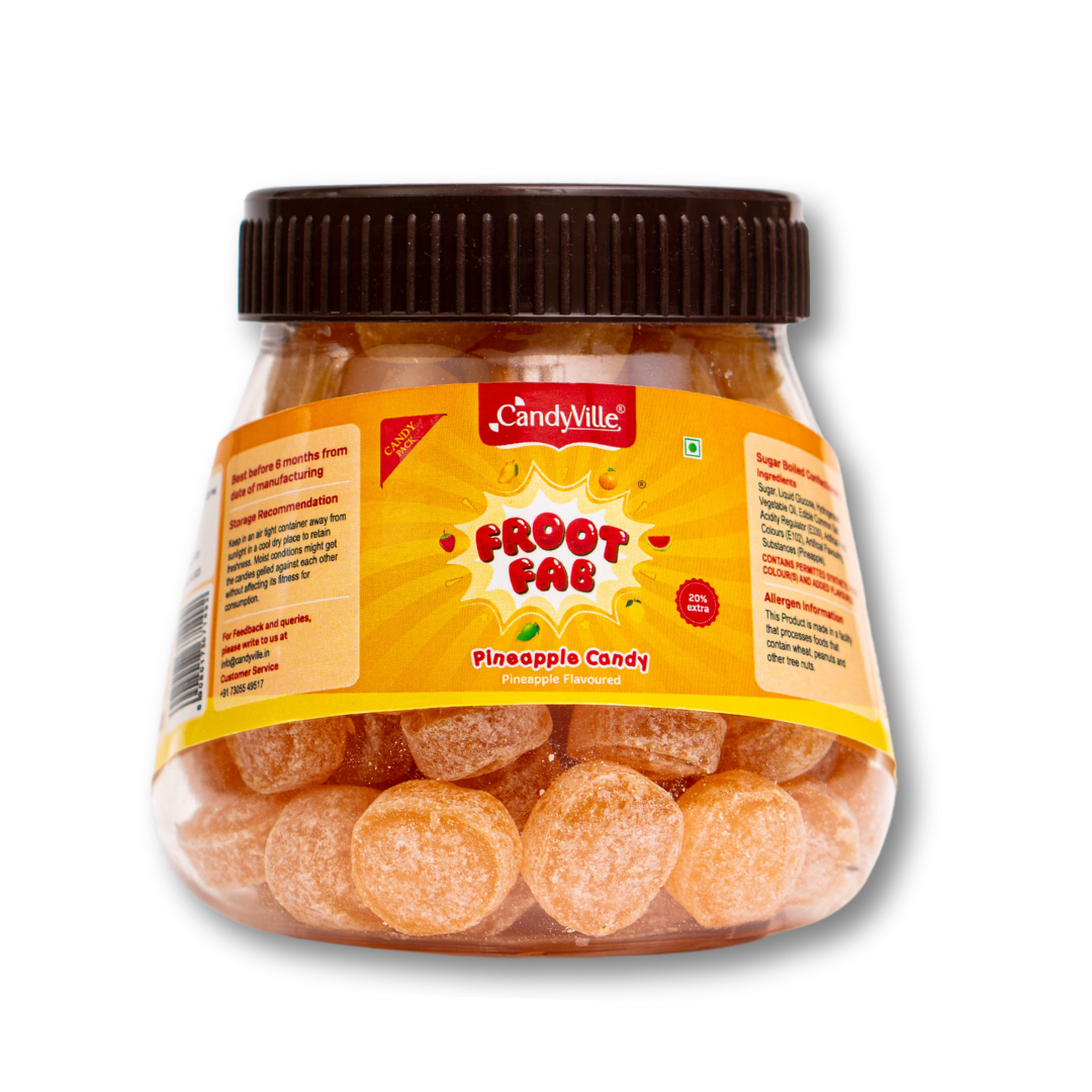 CandyVille FrootFab Pineapple Candy Jar 400g